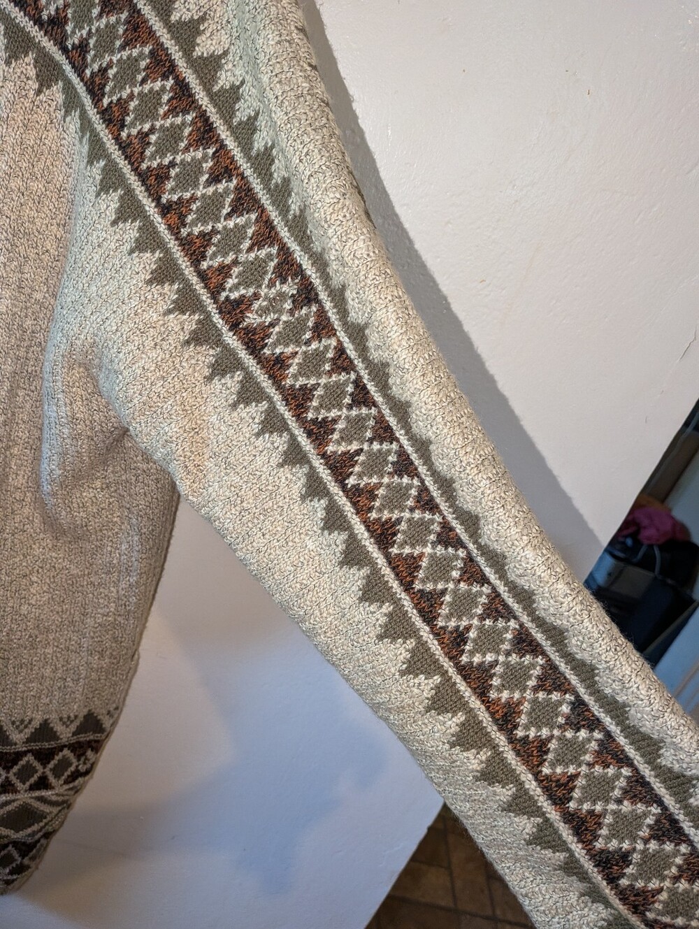 Lucky Brand Open-Front Cardigan in Beige and Brown - Picture 4 of 5